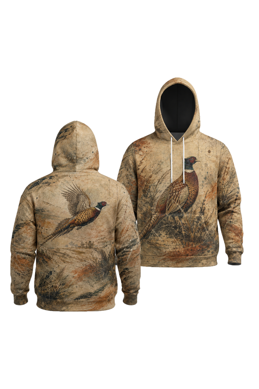 Performance Fleece-Lined Hoodie _–_ Vintage Grassland Pheasant Quest image 1