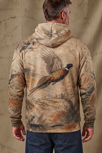 Performance Fleece-Lined Hoodie _–_ Vintage Grassland Pheasant Quest image 3