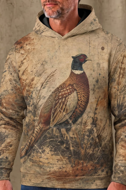Performance Fleece-Lined Hoodie _–_ Vintage Grassland Pheasant Quest image 4
