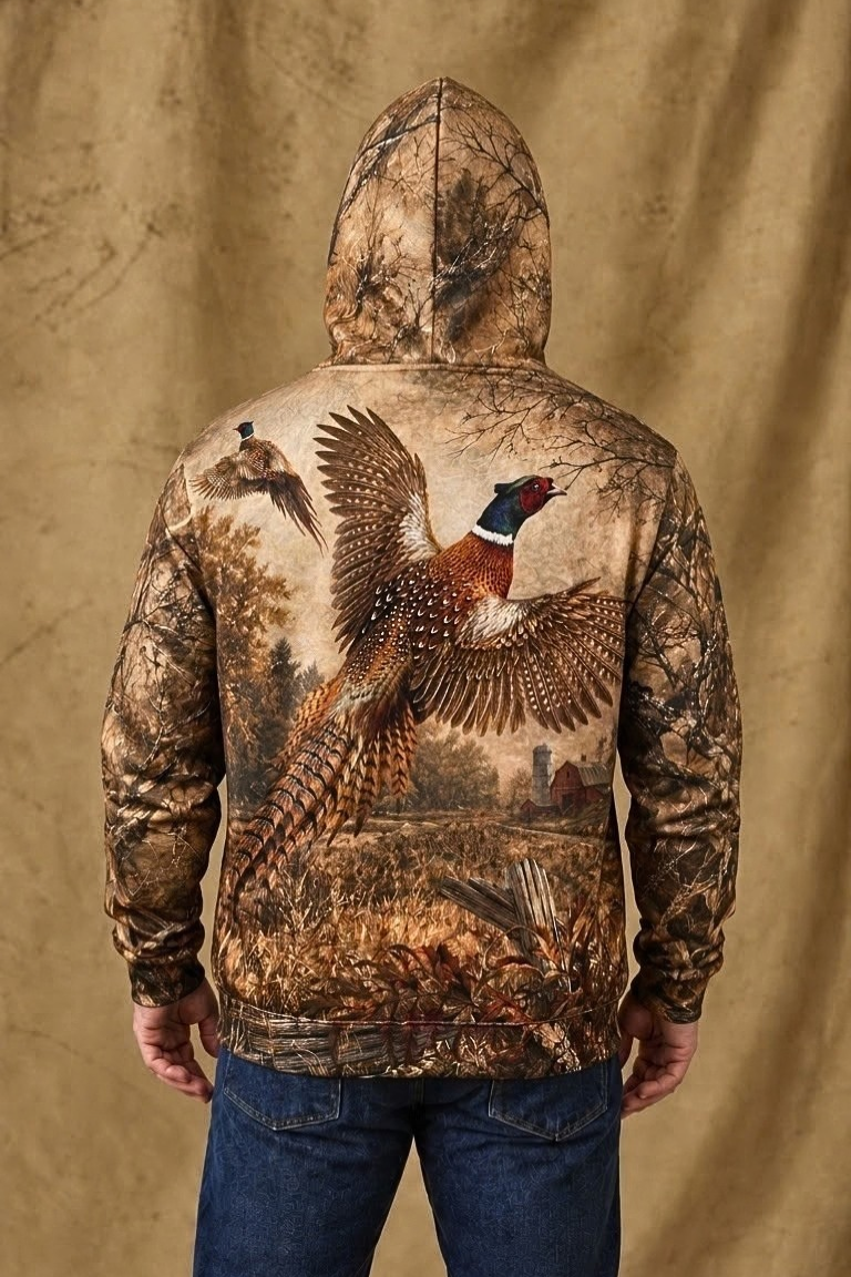 Performance Fleece-Lined Hoodie _–_ Autumn Pheasant Flight image 2