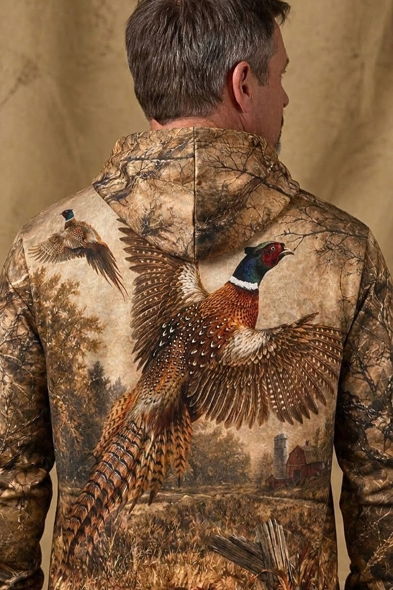 Performance Fleece-Lined Hoodie _–_ Autumn Pheasant Flight image 4