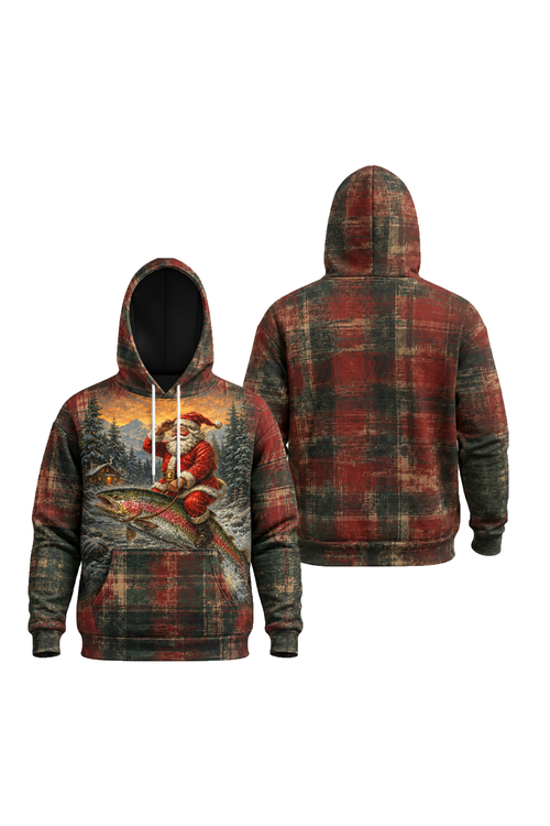 Performance Fleece-Lined Hoodie - Christmas Trout Yuletide image 1