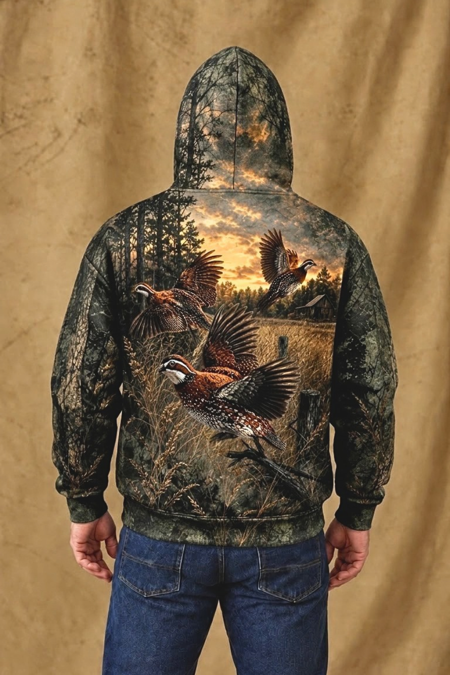 Performance Fleece-Lined Hoodie _–_ Sunset Quail Timber Covey image 2