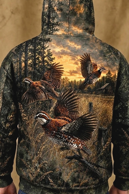 Performance Fleece-Lined Hoodie _–_ Sunset Quail Timber Covey image 4
