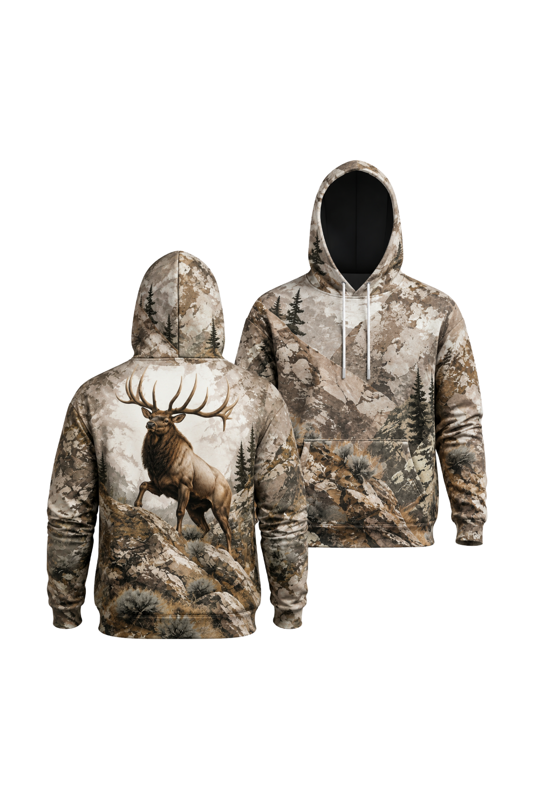 Performance Fleece-Lined Hoodie – Alpine Elk Monarch image 1