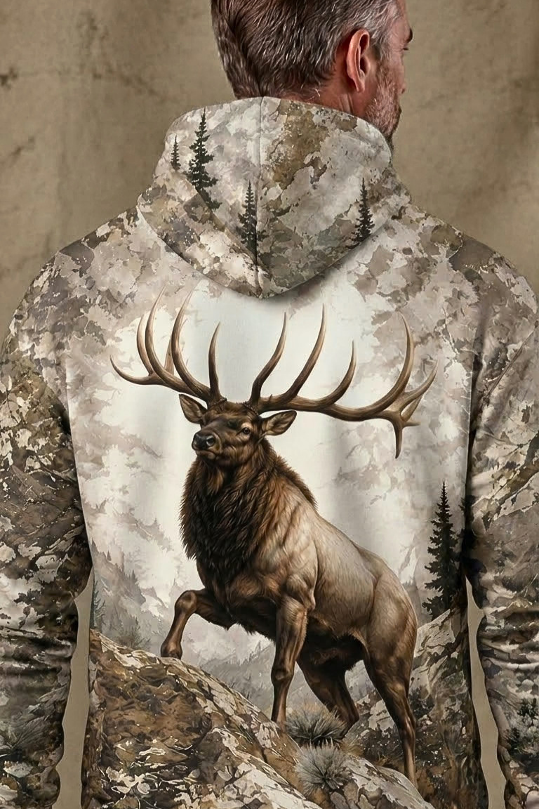 Performance Fleece-Lined Hoodie – Alpine Elk Monarch image 4