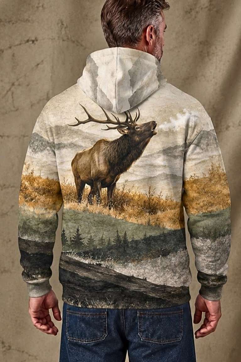 Performance Fleece-Lined Hoodie – Autumn Bugle Call image 2