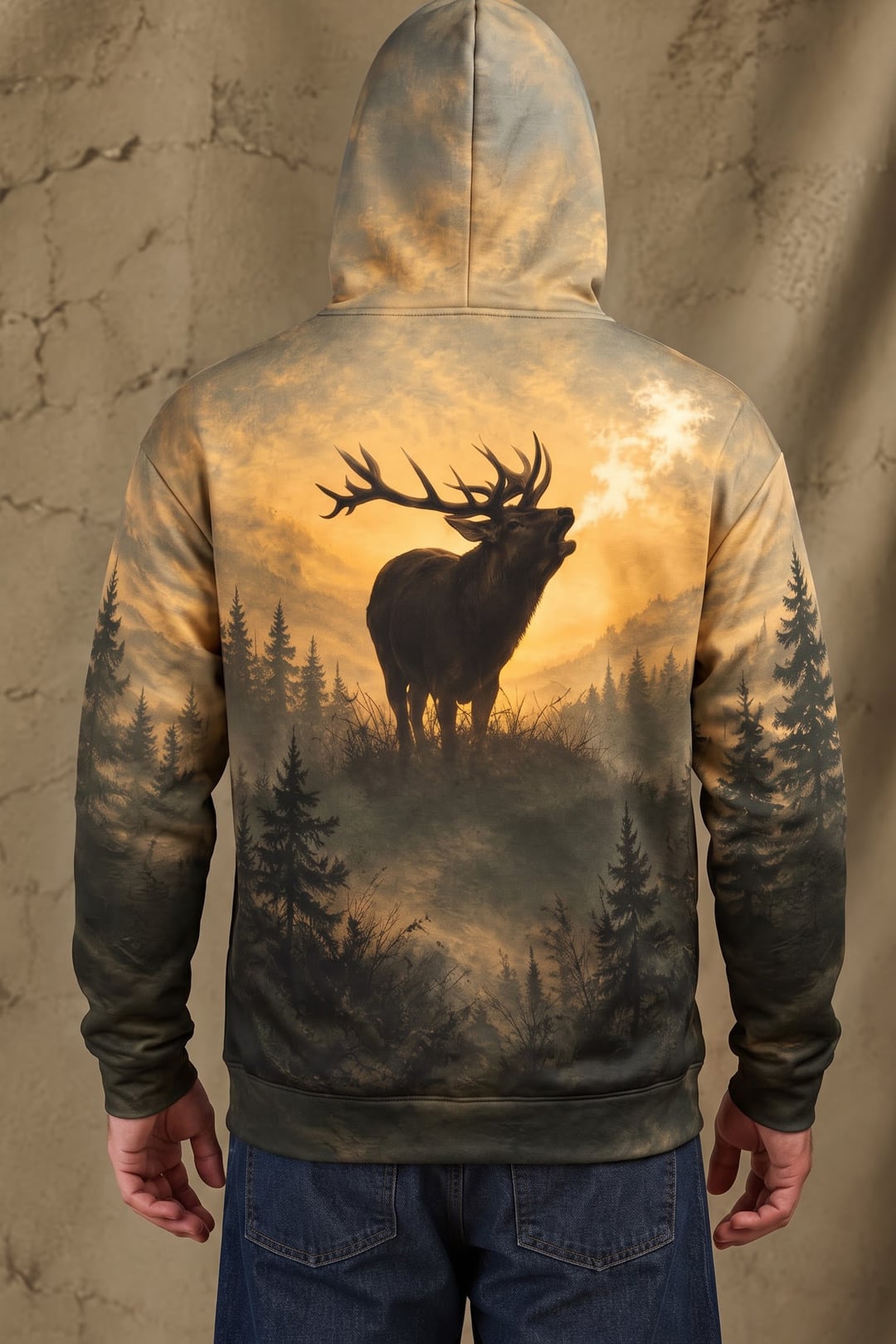 Performance Fleece-Lined Hoodie – Misty Pine Elk Roar image 2