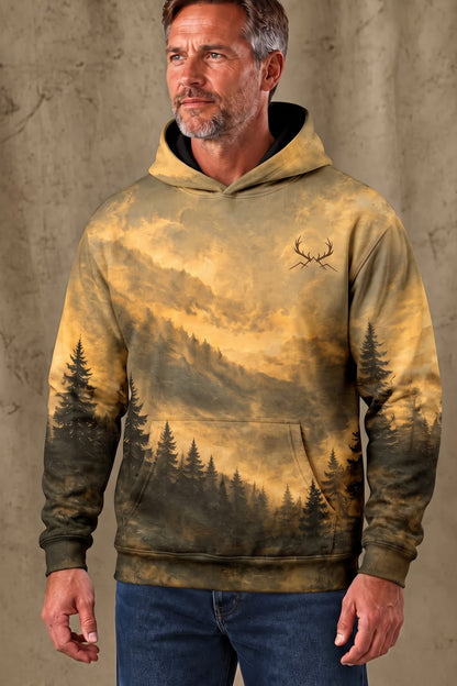 Performance Fleece-Lined Hoodie – Misty Pine Elk Roar image 3