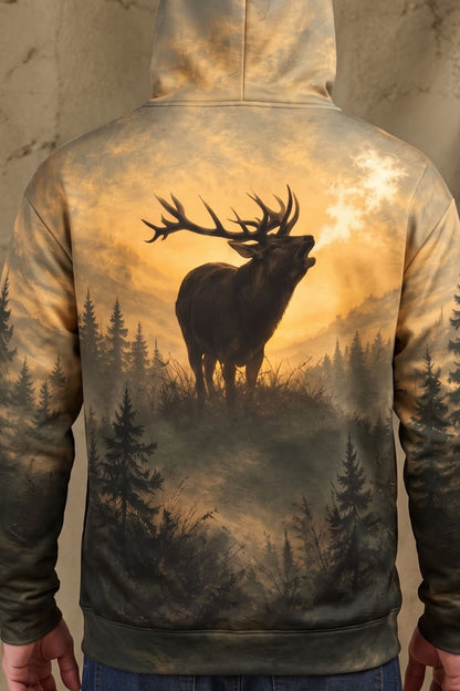 Performance Fleece-Lined Hoodie – Misty Pine Elk Roar image 4