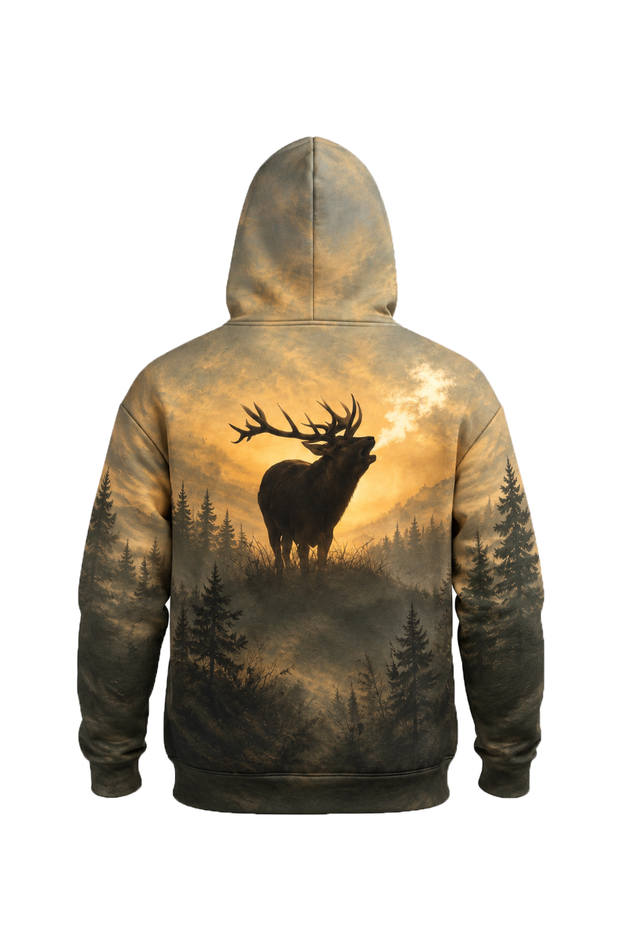 Performance Fleece-Lined Hoodie – Misty Pine Elk Roar image 5
