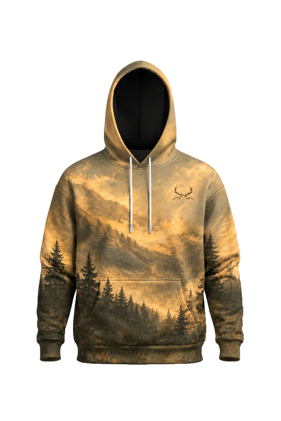 Performance Fleece-Lined Hoodie – Misty Pine Elk Roar image 6