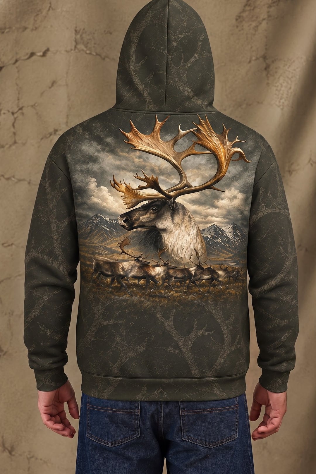 Performance Fleece-Lined Hoodie - Mountain Caribou Migration image 2
