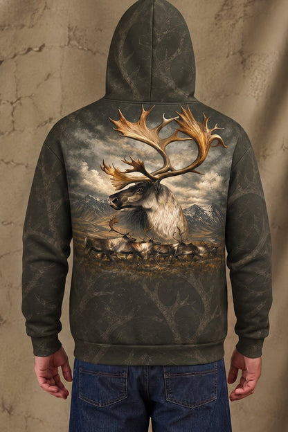 Performance Fleece-Lined Hoodie - Mountain Caribou Migration image 2