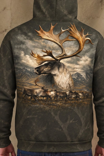 Performance Fleece-Lined Hoodie - Mountain Caribou Migration image 4