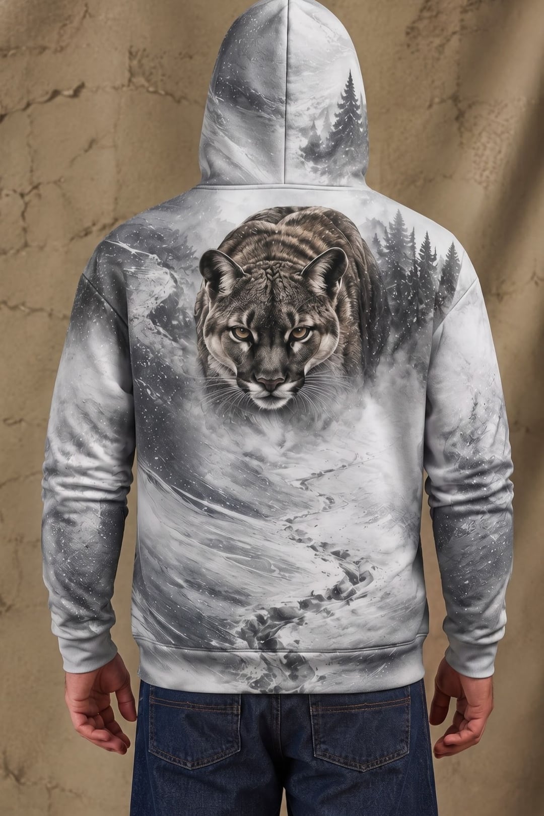 Performance Fleece-Lined Hoodie - Snow Ridge Cougar Track image 2