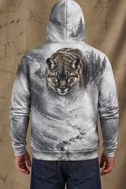 Performance Fleece-Lined Hoodie - Snow Ridge Cougar Track image 2