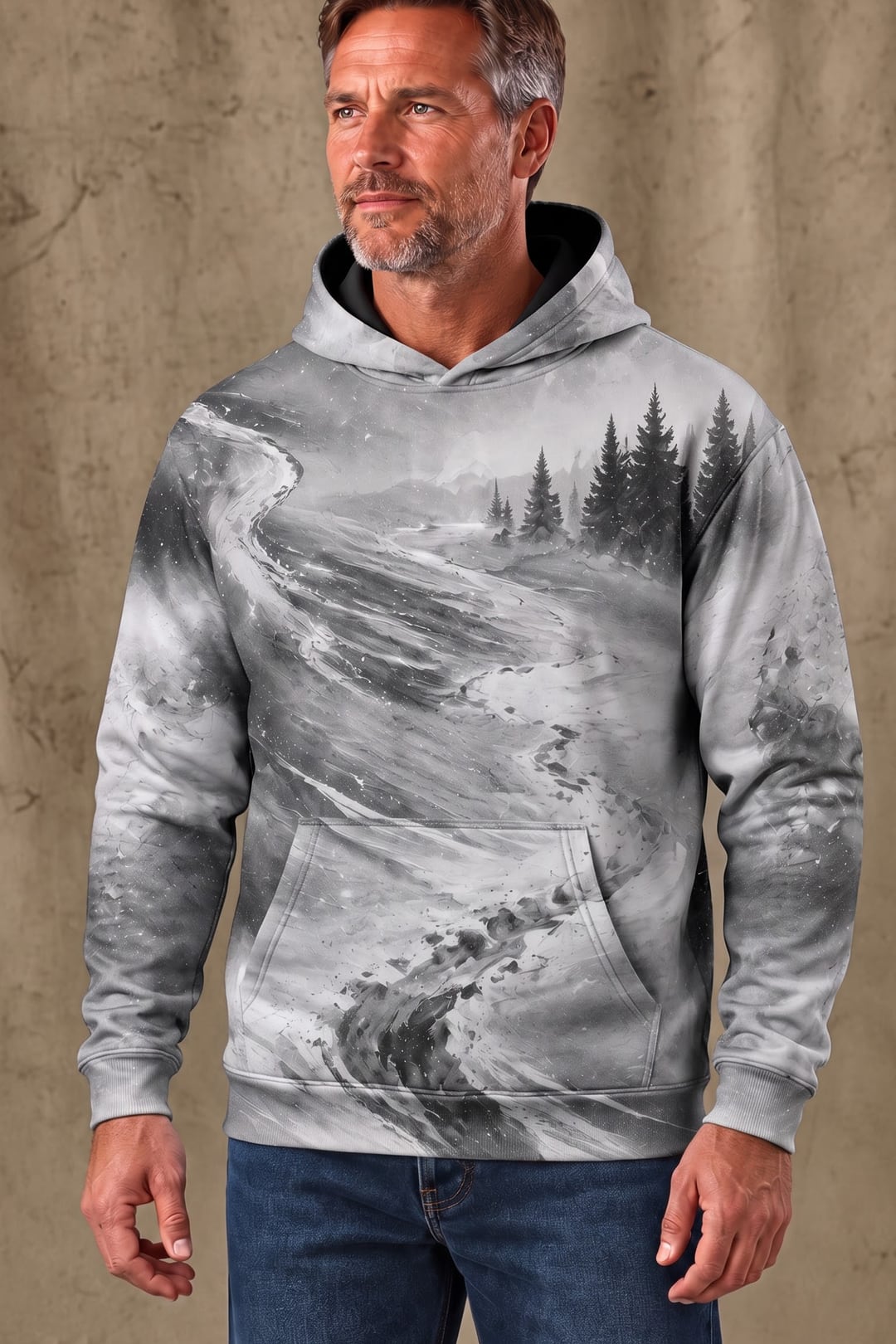 Performance Fleece-Lined Hoodie - Snow Ridge Cougar Track image 3