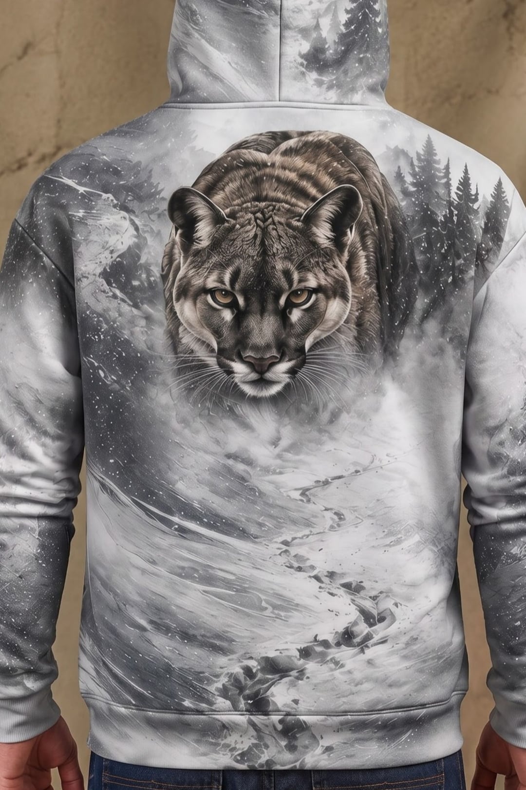 Performance Fleece-Lined Hoodie - Snow Ridge Cougar Track image 4