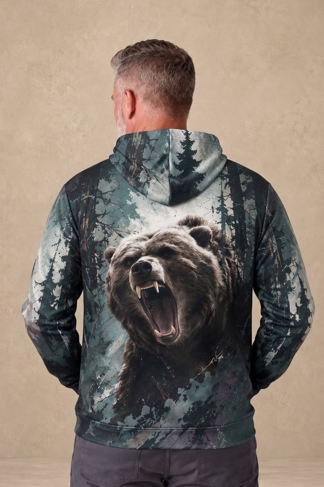 Performance Fleece-Lined Hoodie - Shadow Forest Grizzly Fury image 2