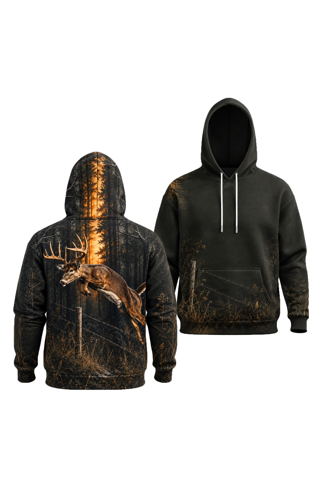 Performance Fleece-Lined Hoodie – Twilight Whitetail Bound image 1