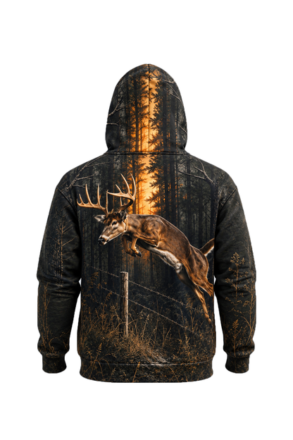 Performance Fleece-Lined Hoodie – Twilight Whitetail Bound image 2
