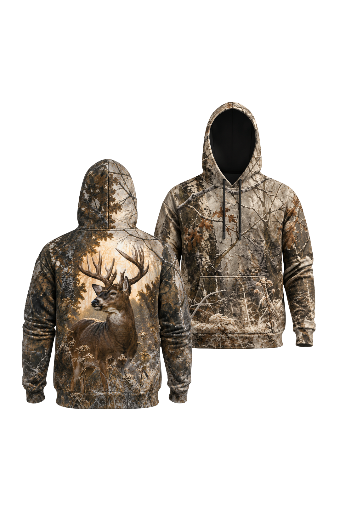 Performance Fleece-Lined Hoodie - Frost Timber Whitetail Sentinel image 1