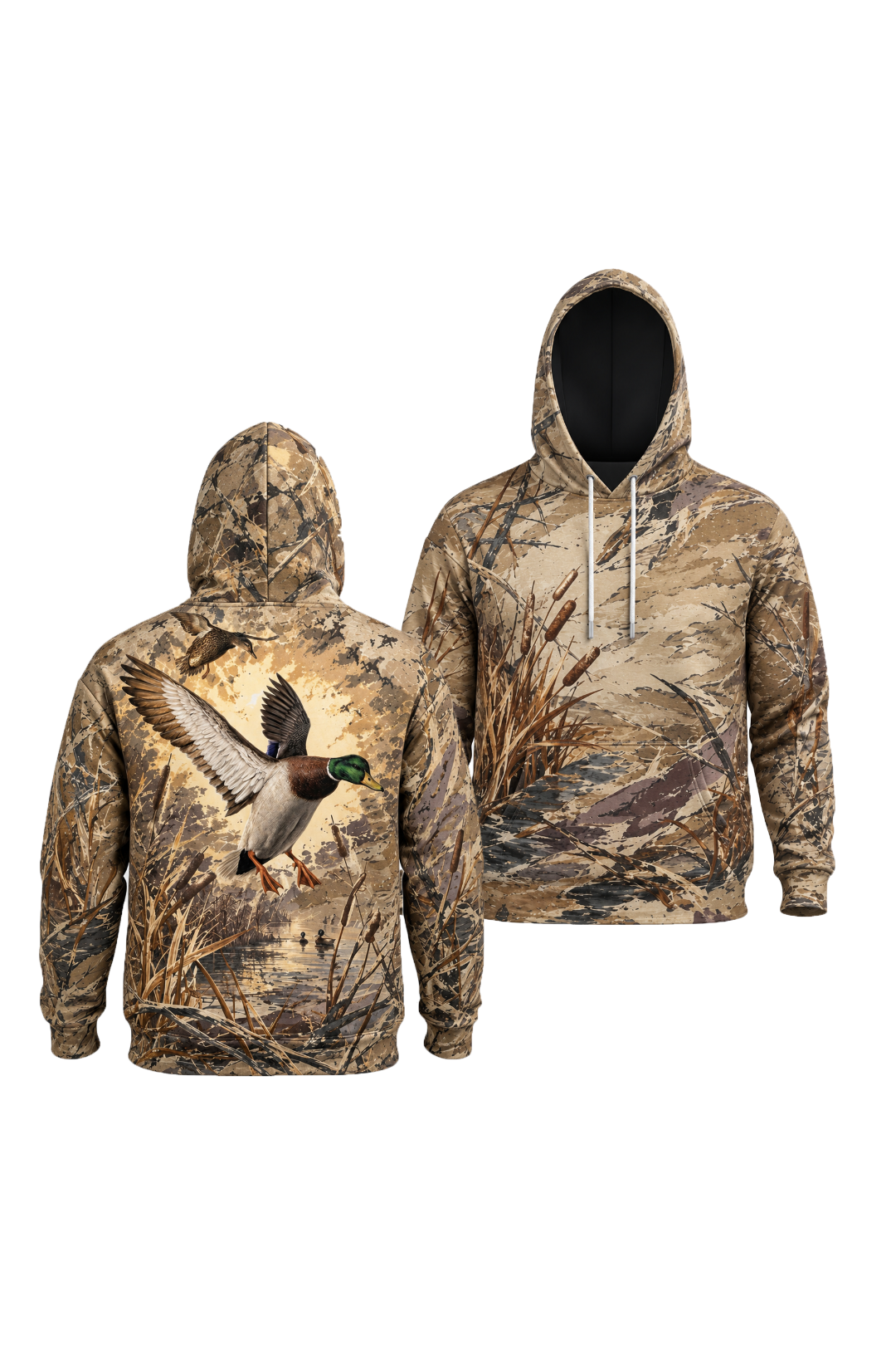 Performance Fleece-Lined Hoodie _–_ Golden Cattail Mallard Descent image 1