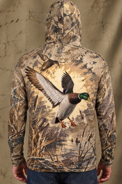 Performance Fleece-Lined Hoodie _–_ Golden Cattail Mallard Descent image 2