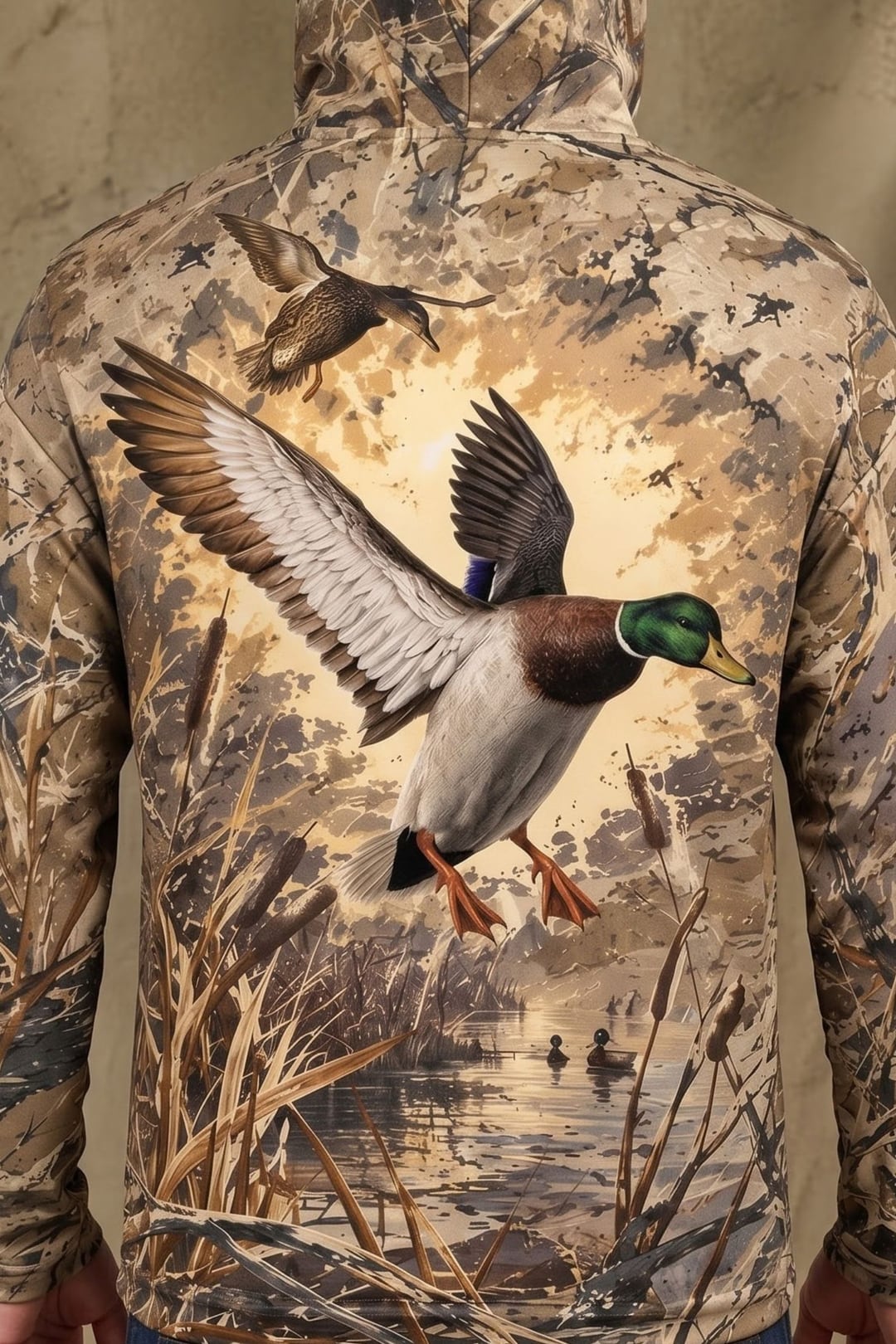Performance Fleece-Lined Hoodie _–_ Golden Cattail Mallard Descent image 4