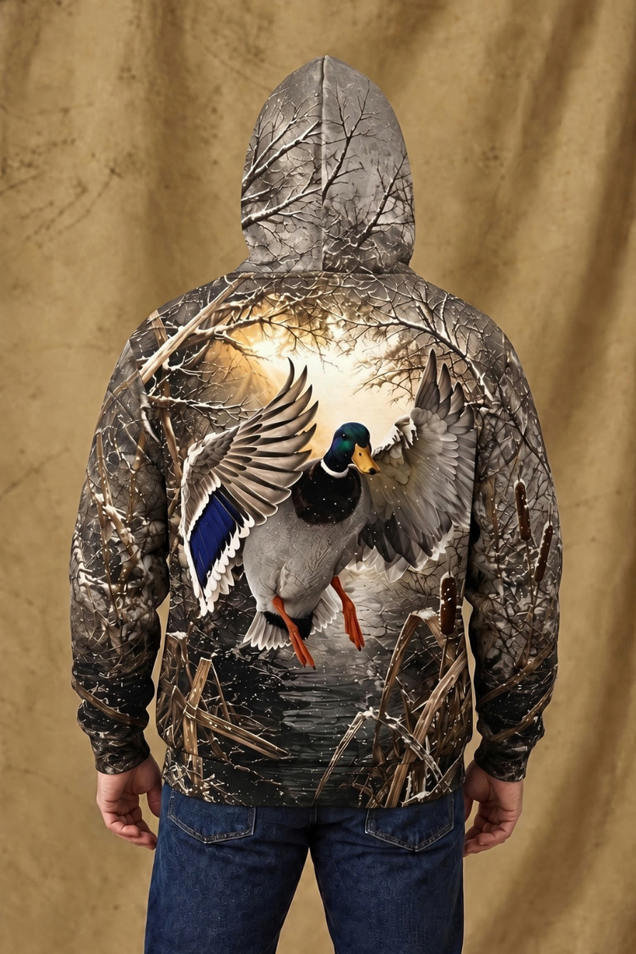 Performance Fleece-Lined Hoodie _–_ Timber Marsh Mallard Touchdown image 2