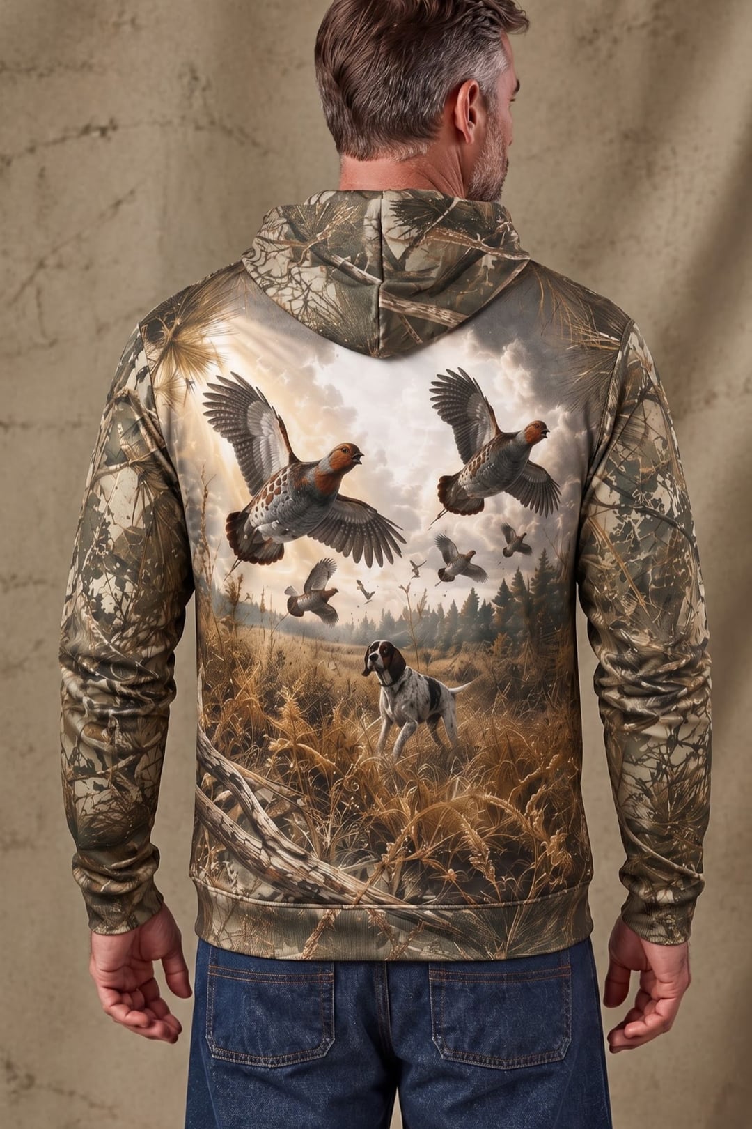 Performance Fleece-Lined Hoodie - Pine Covert Quail Hunt image 2