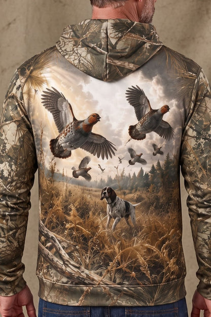 Performance Fleece-Lined Hoodie - Pine Covert Quail Hunt image 4