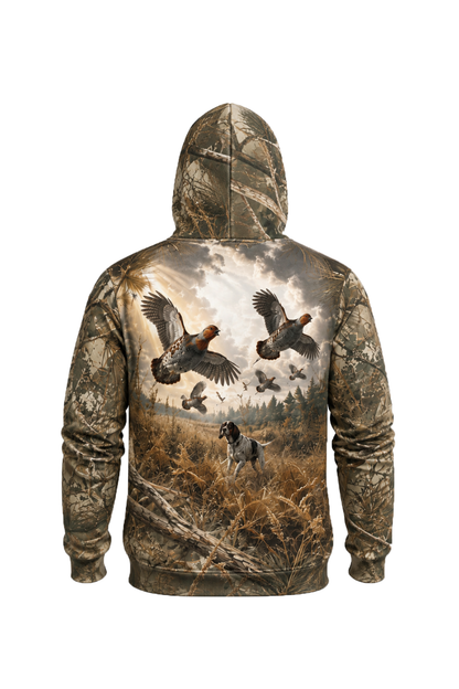 Performance Fleece-Lined Hoodie - Pine Covert Quail Hunt image 5