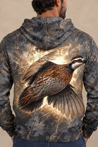 Performance Fleece-Lined Hoodie - Charcoal Brush Quail Ascent image 4