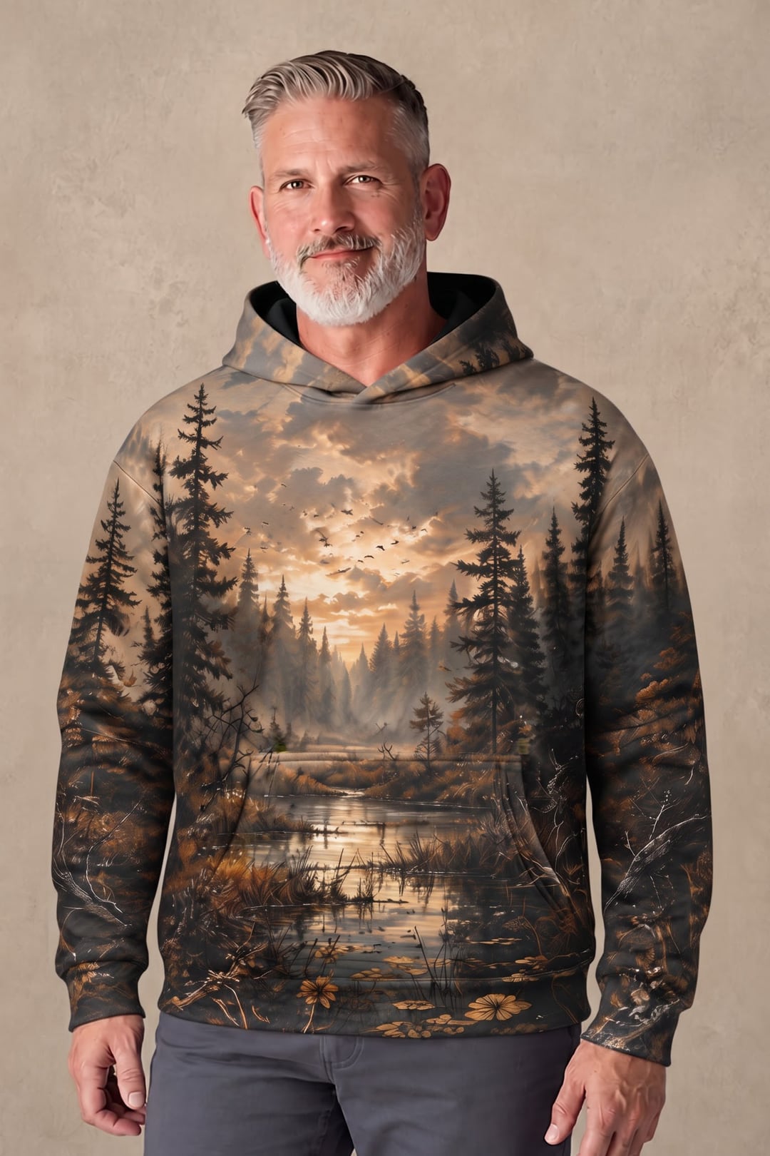 Performance Fleece-Lined Hoodie - Twilight Marsh Moose Charge image 3