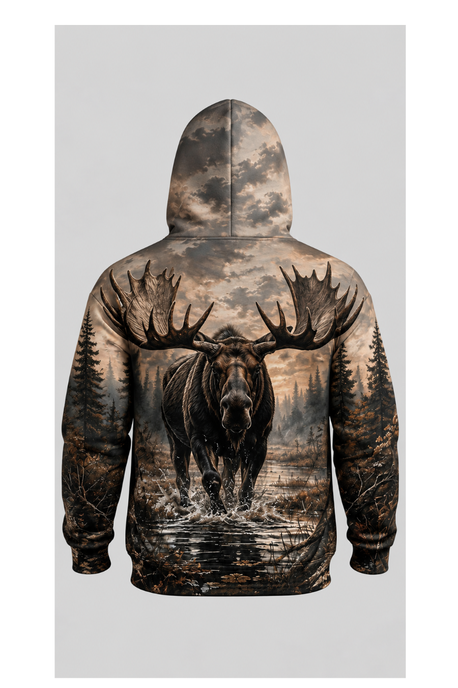 Performance Fleece-Lined Hoodie - Twilight Marsh Moose Charge image 5