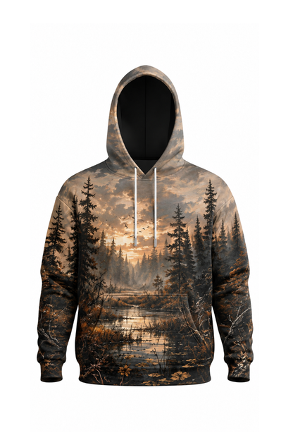 Performance Fleece-Lined Hoodie - Twilight Marsh Moose Charge image 6