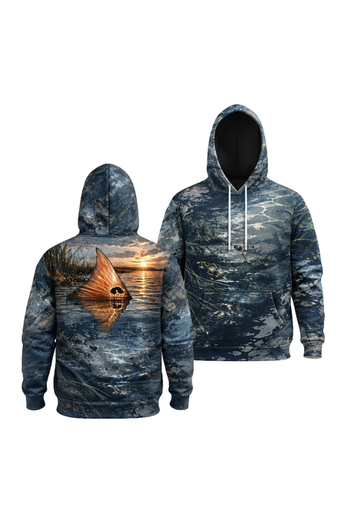 Performance Fleece-Lined Hoodie - Twilight Marsh Tailing Redfish image 1