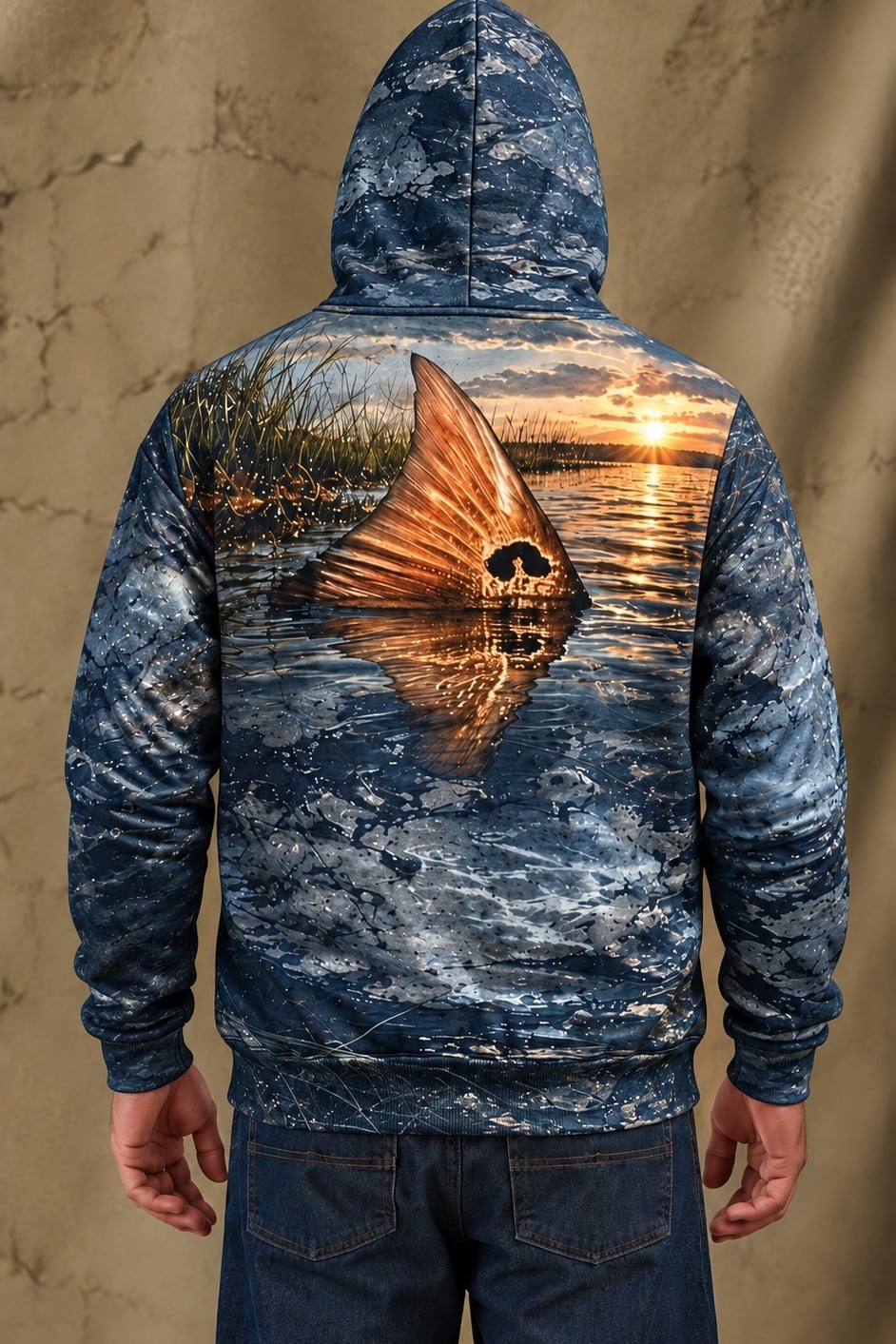 Performance Fleece-Lined Hoodie - Twilight Marsh Tailing Redfish image 2