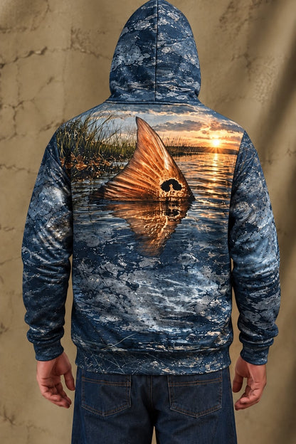 Performance Fleece-Lined Hoodie - Twilight Marsh Tailing Redfish image 2