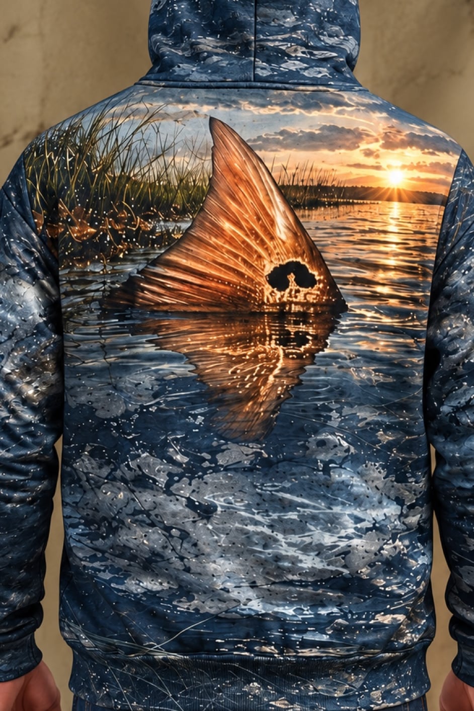 Performance Fleece-Lined Hoodie - Twilight Marsh Tailing Redfish image 4