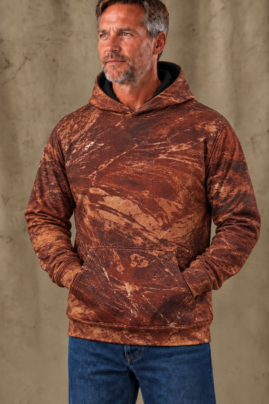 Performance Fleece-Lined Hoodie - Sunset Marsh Redfish Breach image 3