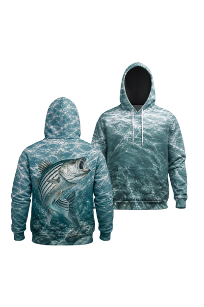 Performance Fleece-Lined Hoodie - Rocky Water Striped Bass Strike image 1