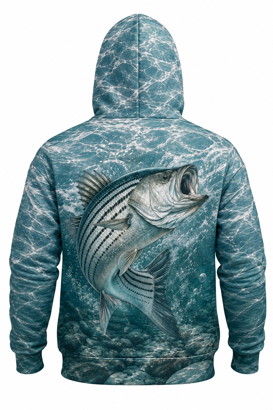 Performance Fleece-Lined Hoodie - Rocky Water Striped Bass Strike image 5