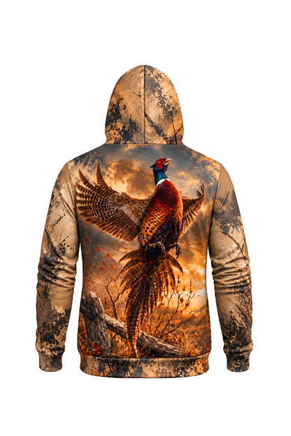 Performance Fleece-Lined Hoodie - Autumn Prairie Pheasant Flight image 5