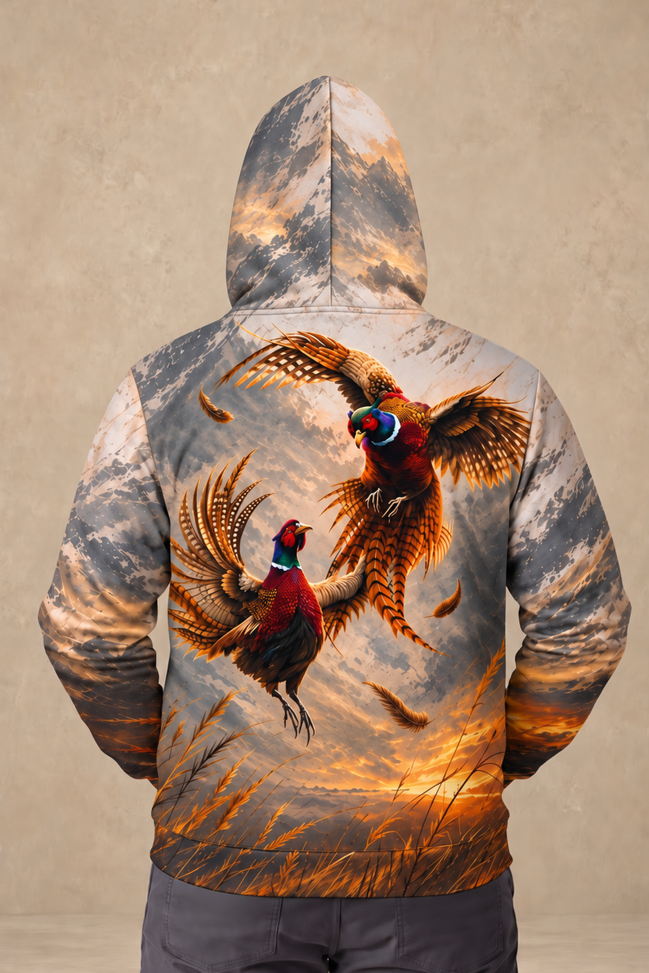 Performance Fleece-Lined Hoodie - Amber Horizon Pheasant Ascent image 2