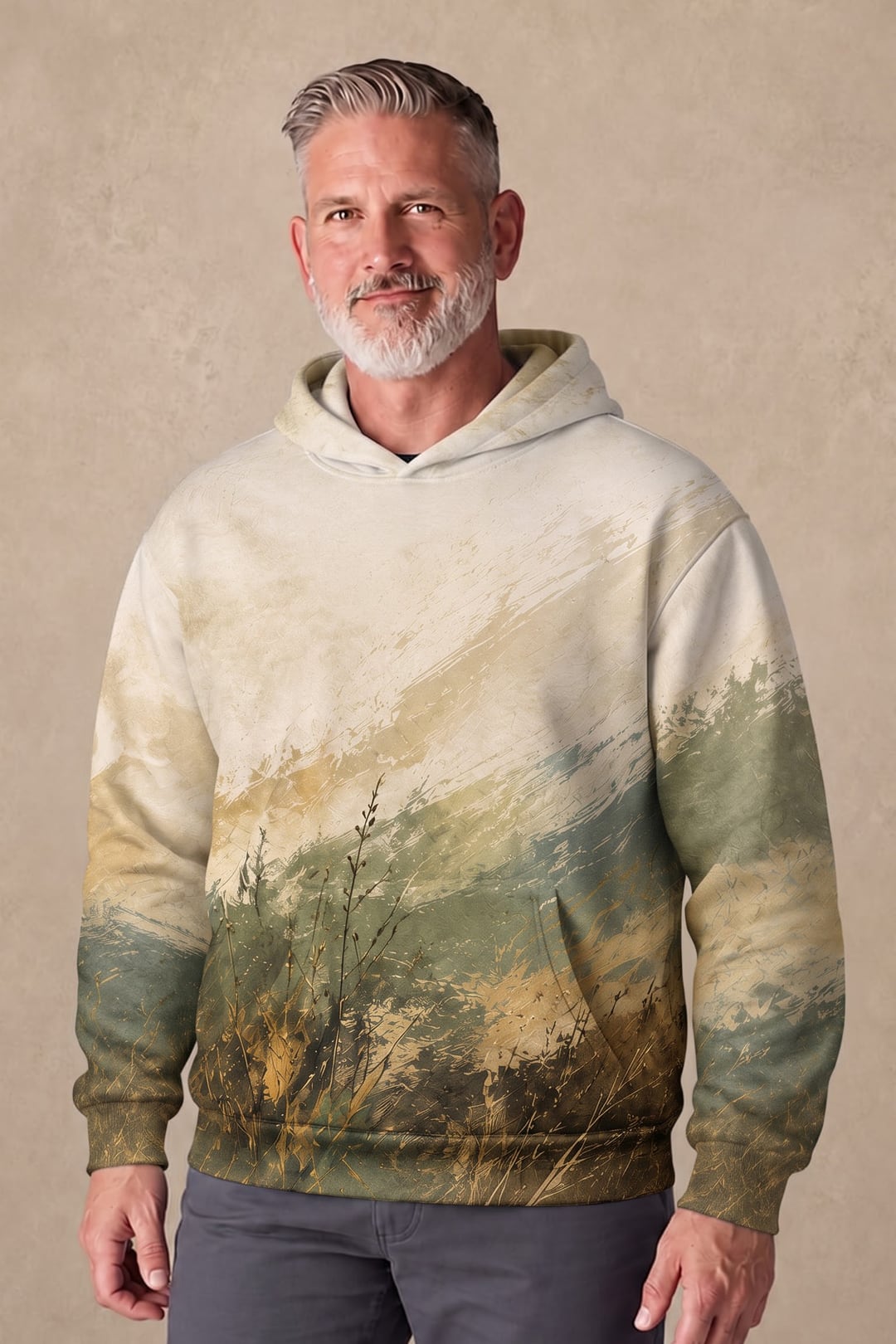 Performance Fleece-Lined Hoodie - Sage Brush Pheasant Stride image 3
