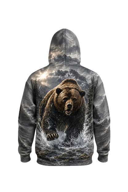 Performance Fleece-Lined Hoodie - Mountain Ridge Grizzly Charge image 5