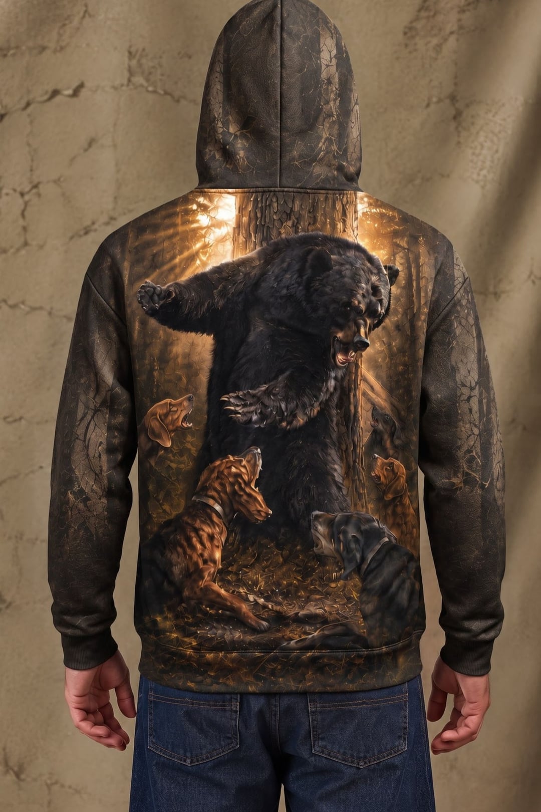 Performance Fleece-Lined Hoodie - Deep Timber Bear Stand image 2